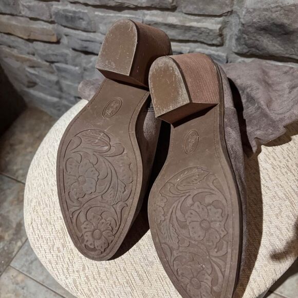 Eurosoft soft Teren slouchy boots pietra gray block heel zip up suede Size 11M - Picture 9 of 10